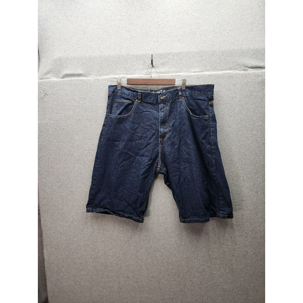 Blue Tab Mens Denim Jean Shorts Size 40 Relaxed Fit 100% Cotton Dark Wash Back P